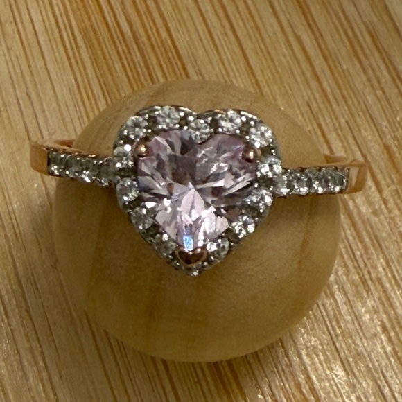 Heart Soul Jewelry - Heart Soul Pink Heart Stone Ring with Silver Accents Size 7